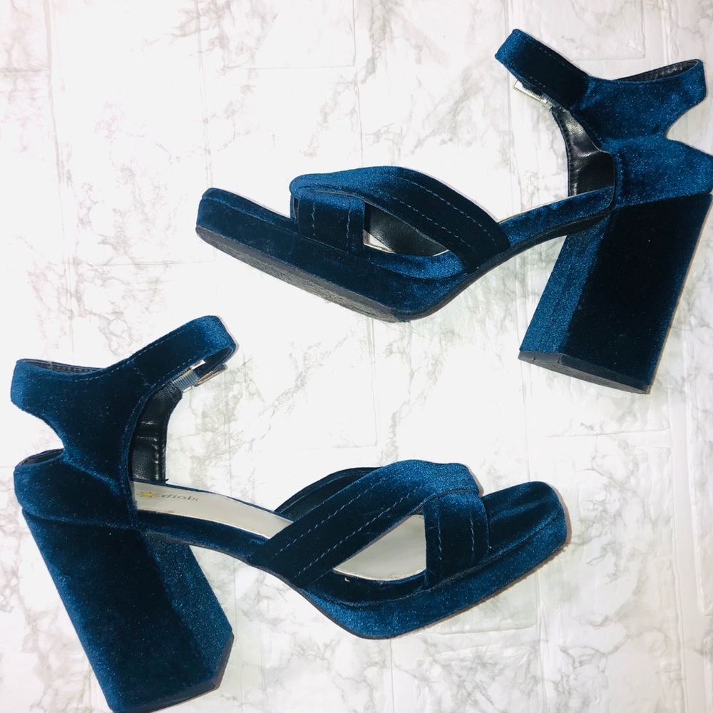 Velvet Platform Heels